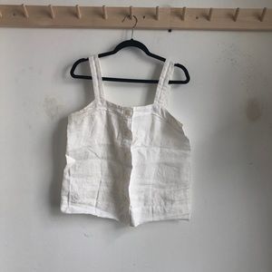 Everlane square neck linen picnic top